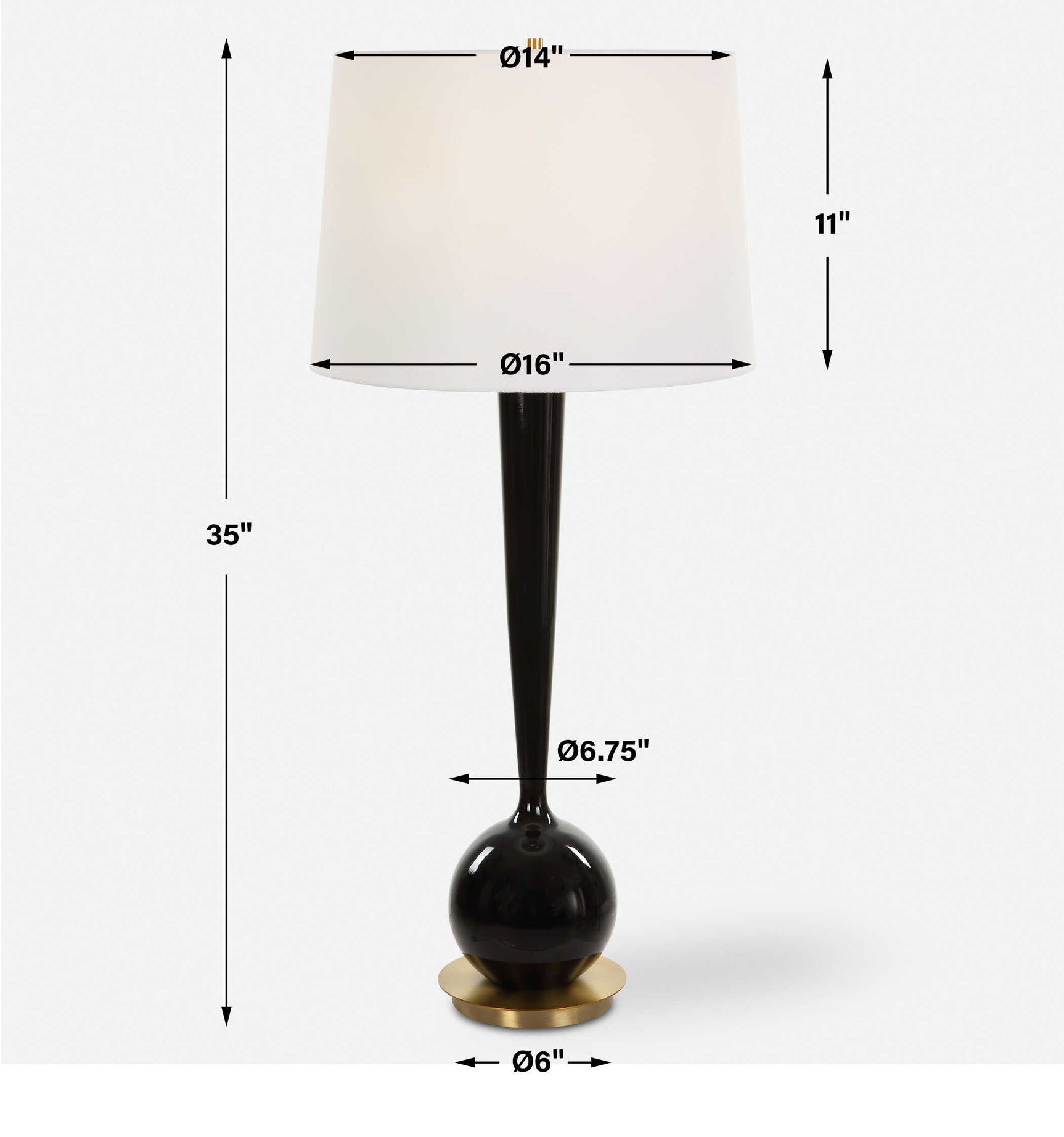 Brielle Polished Black Table Lamp