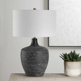 Graphite Black Ribbed Table Lamp