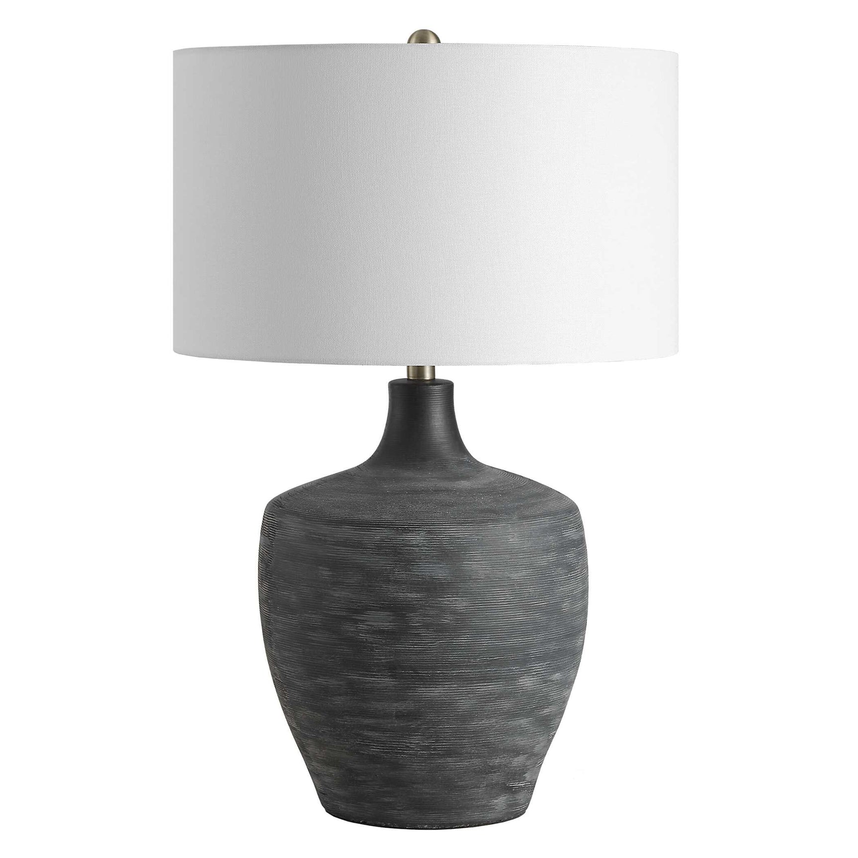 Graphite Black Ribbed Table Lamp