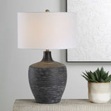 Graphite Black Ribbed Table Lamp