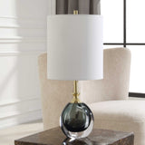 Enigma Teal Blue Glass Buffet Lamp