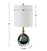 Enigma Teal Blue Glass Buffet Lamp