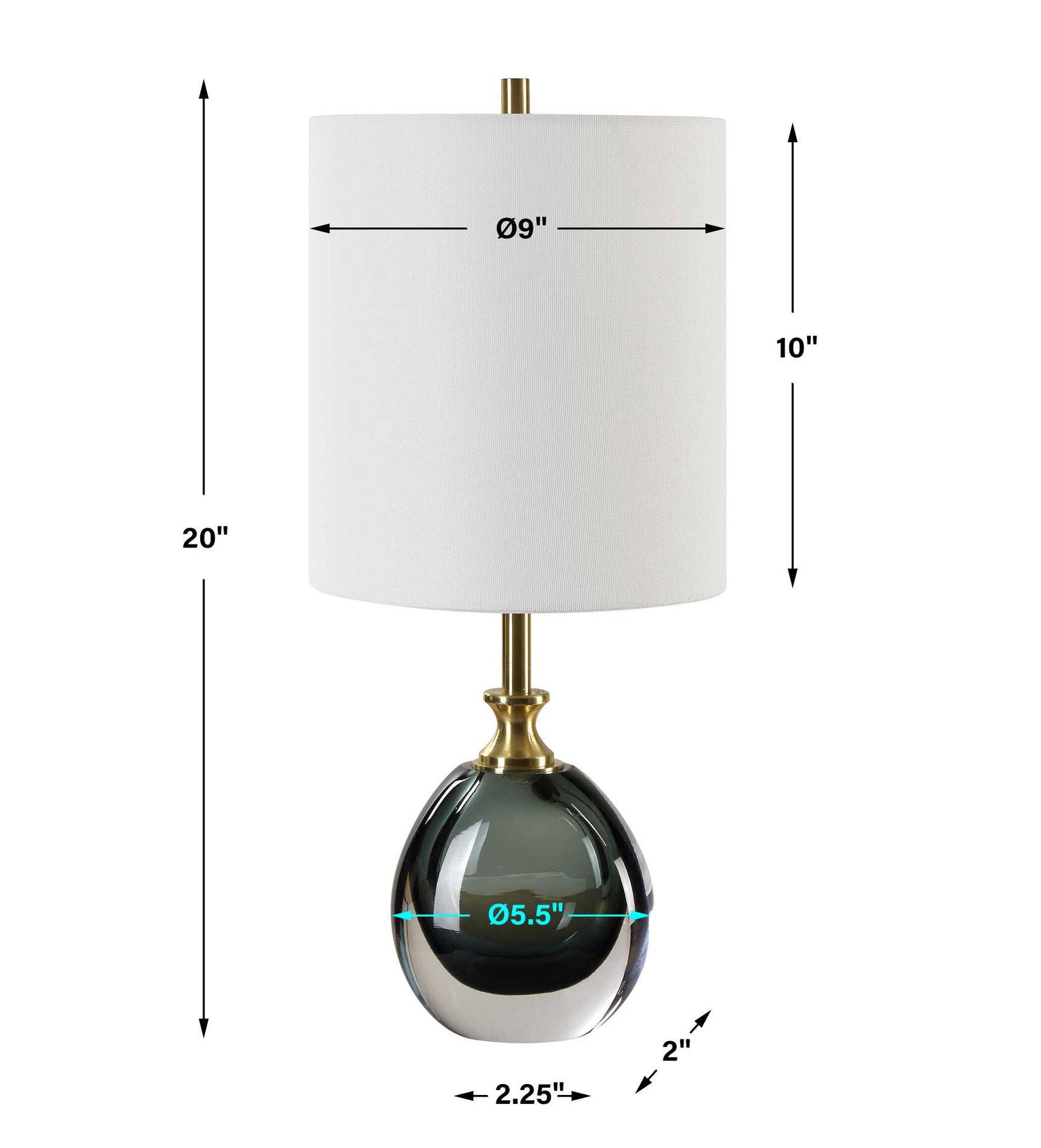 Enigma Teal Blue Glass Buffet Lamp
