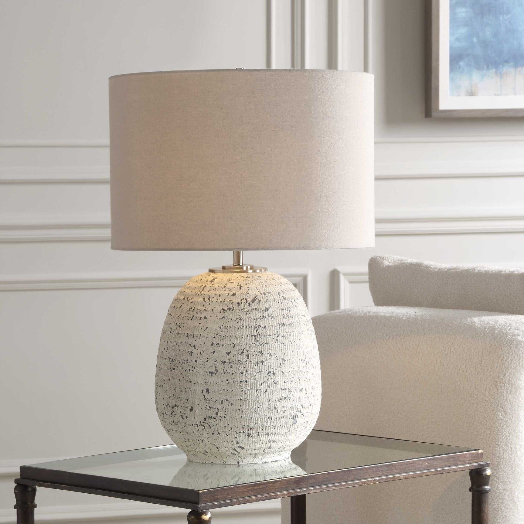 Danala Gray/White Stone Table Lamp