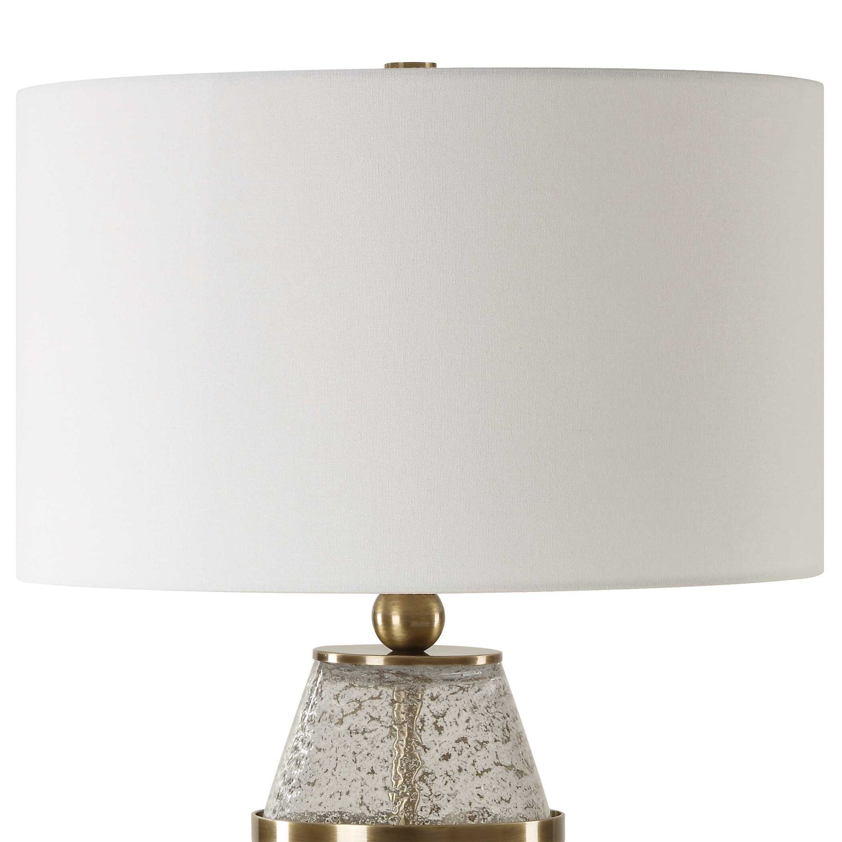 Out Of Time Brass/Gray Seeded Glass Table Lamp