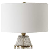 Out Of Time Brass/Gray Seeded Glass Table Lamp