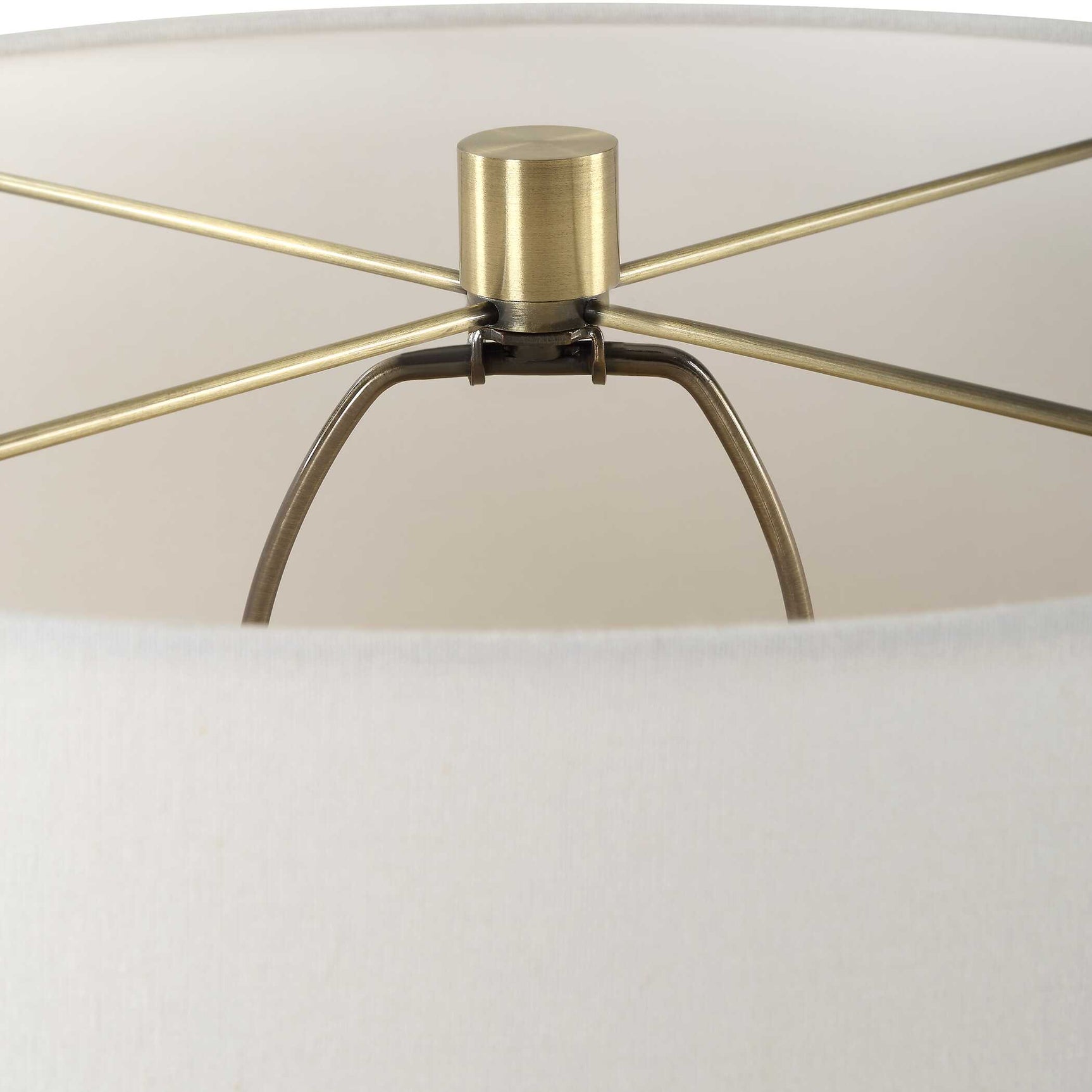 Out Of Time Brass/Gray Seeded Glass Table Lamp
