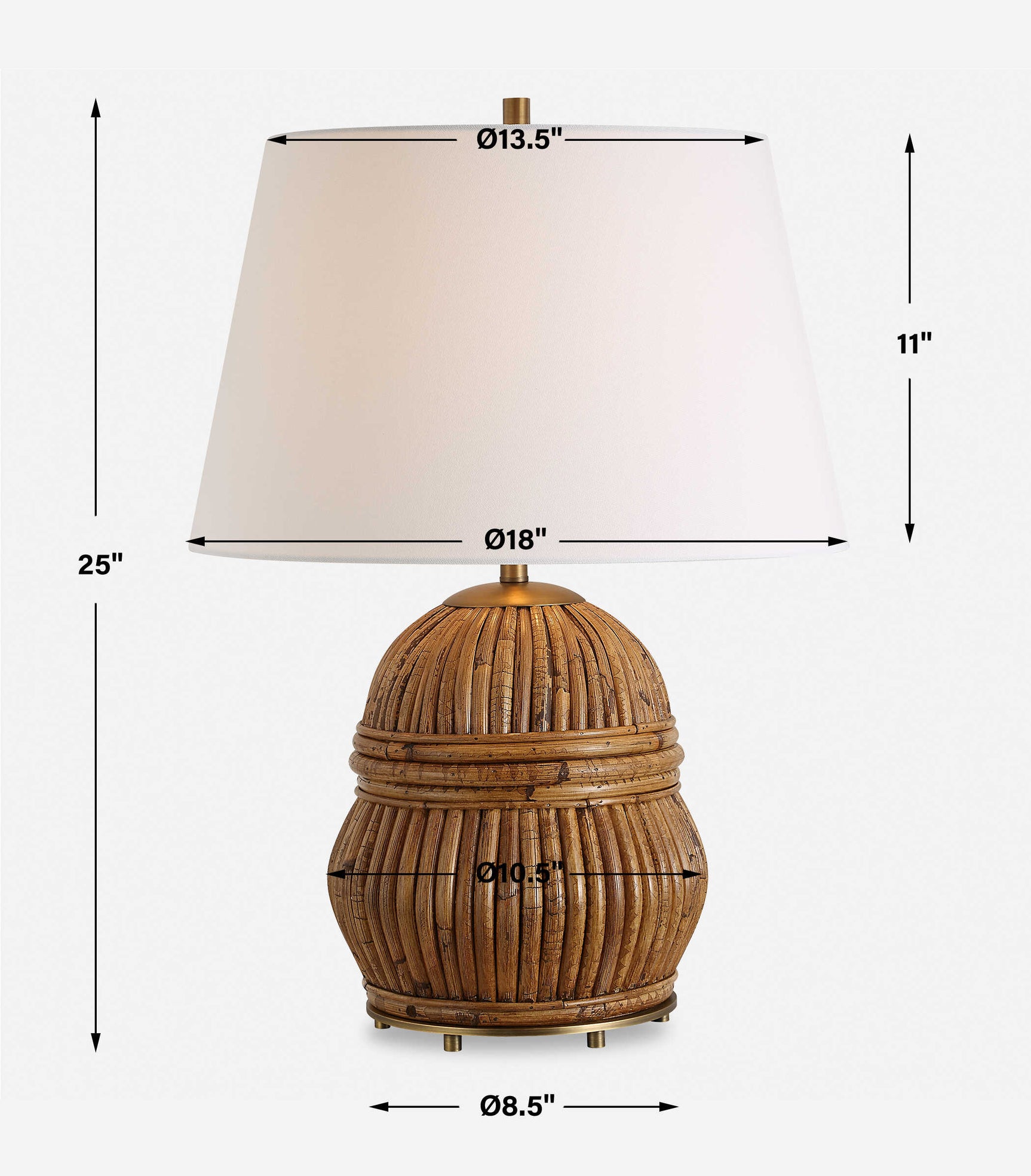 Reed Bronze/Brown Honey Rattan Table Lamp