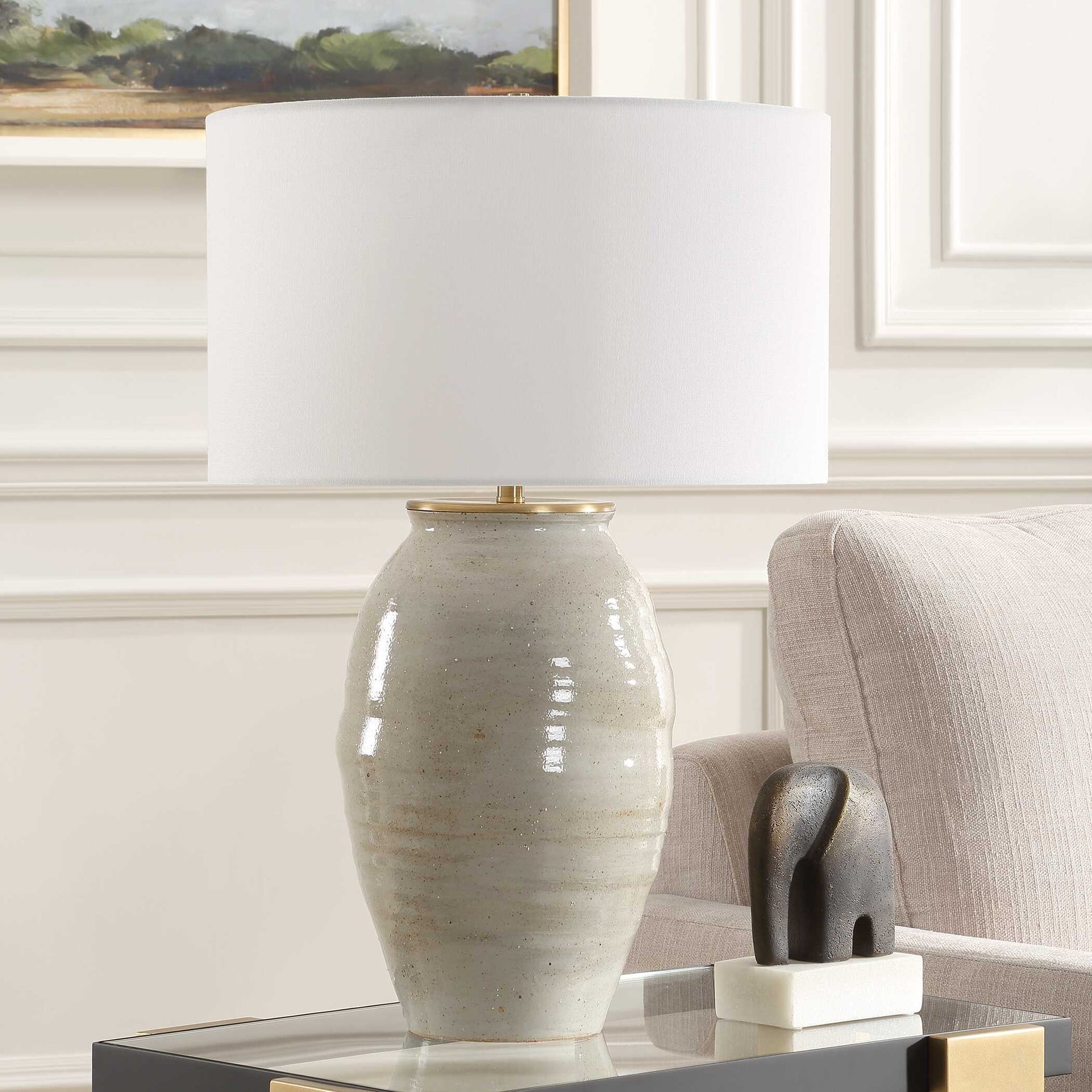 Amos Blue/Gray Ceramic Table Lamp