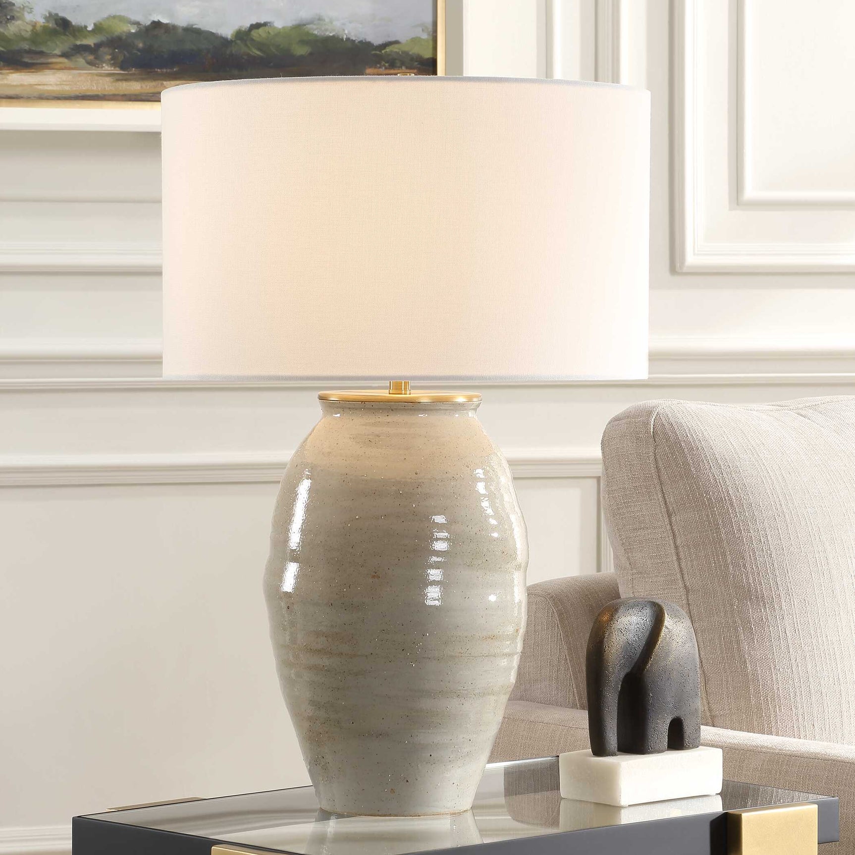 Amos Blue/Gray Ceramic Table Lamp