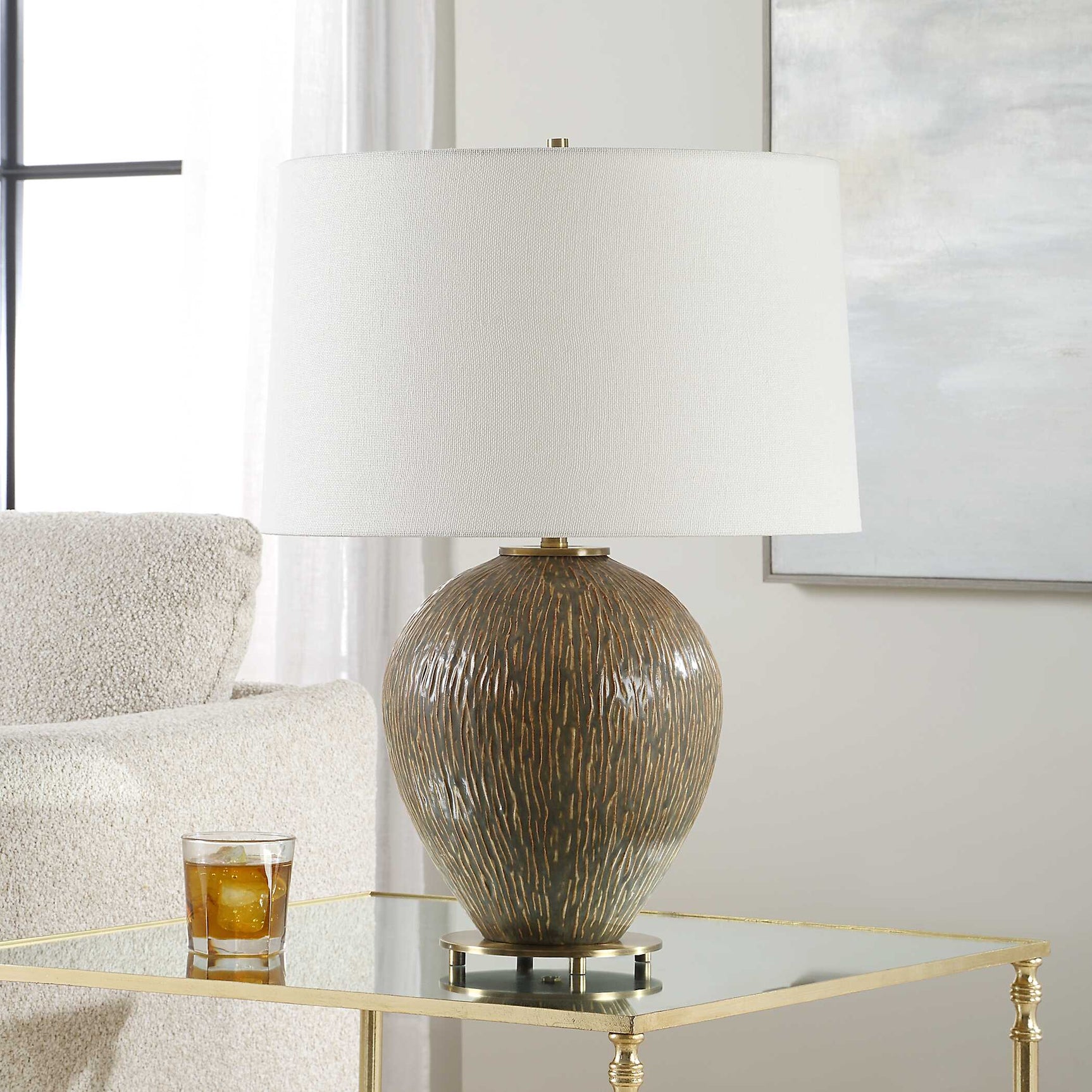 Rya Brown Ceramic Table Lamp