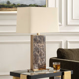 Lafferty Brass/Brown Marble Table Lamp