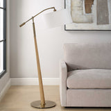 Kennett Brass/Brown/Woodtone Wooden Floor Lamp