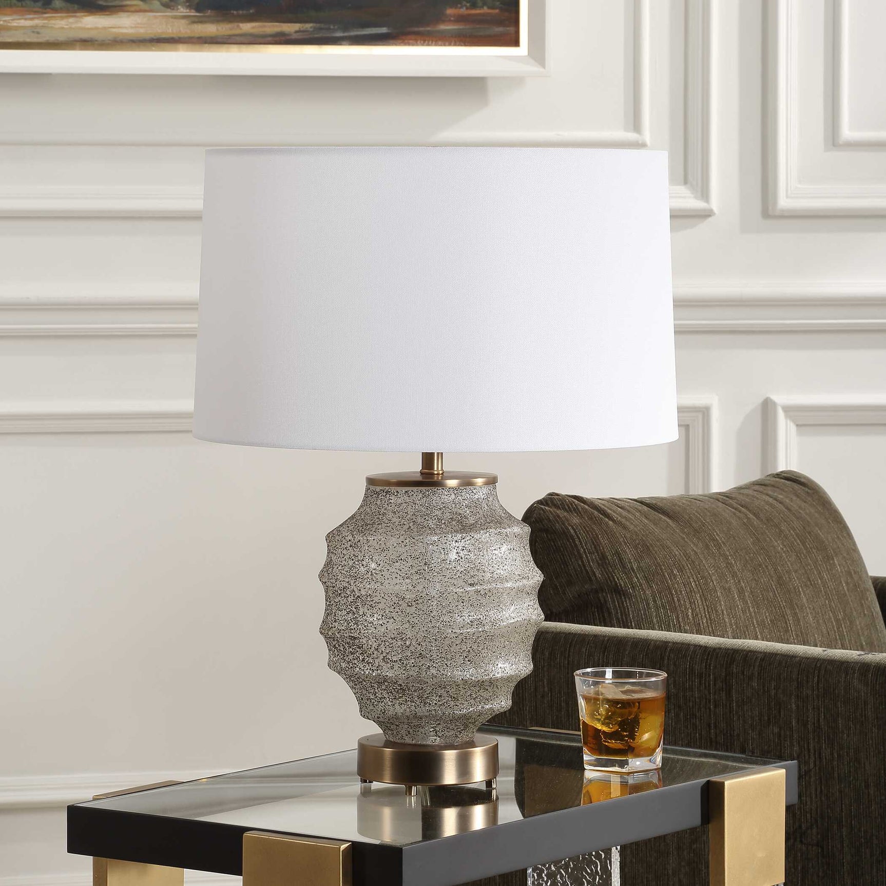 Acosta Multicolor Ribbed Table Lamp