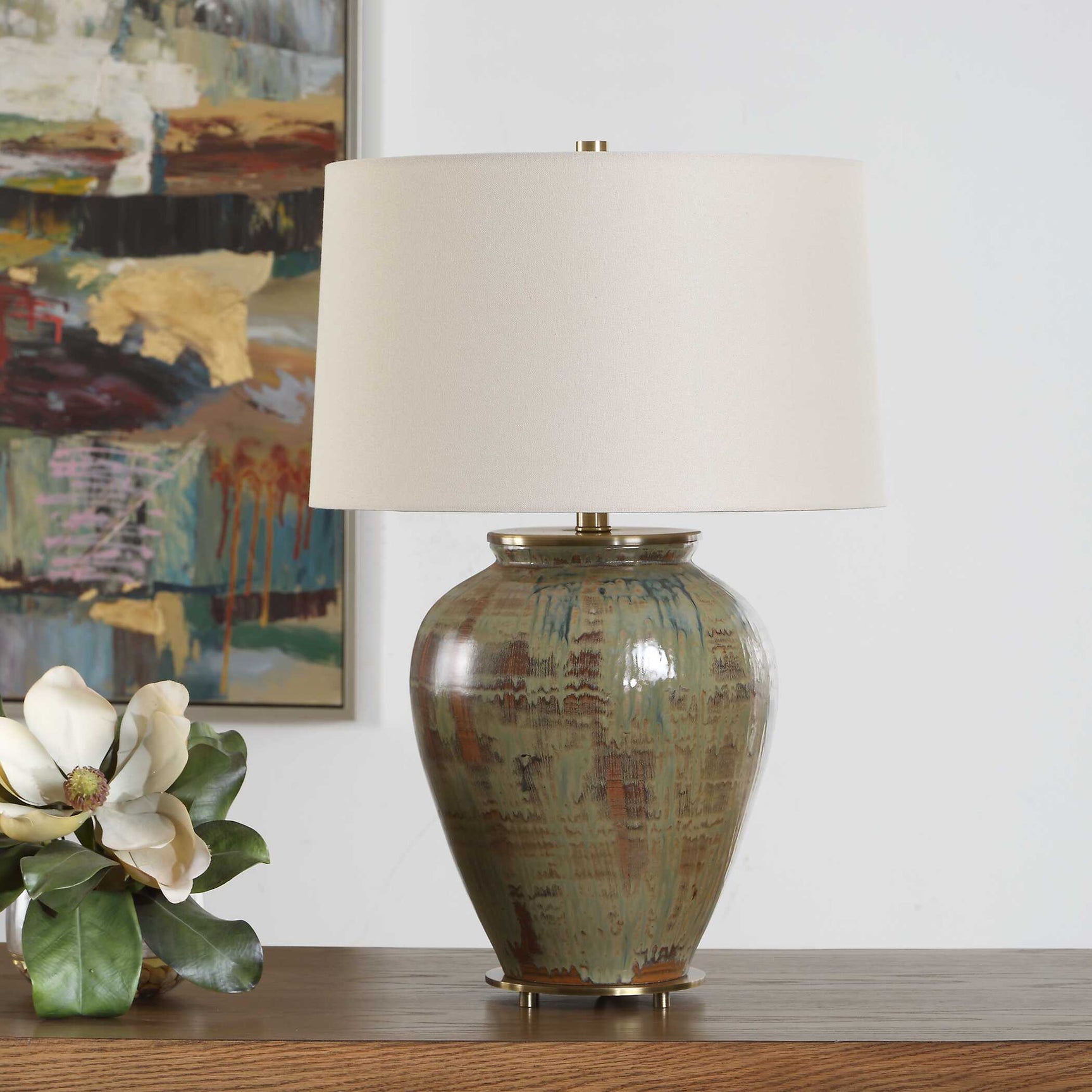 Olisa Brown/Green Table Lamp
