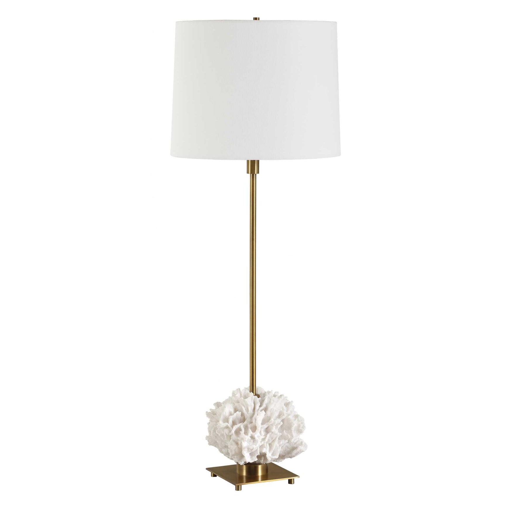 Caronia Brass/White Coral Buffet Lamp