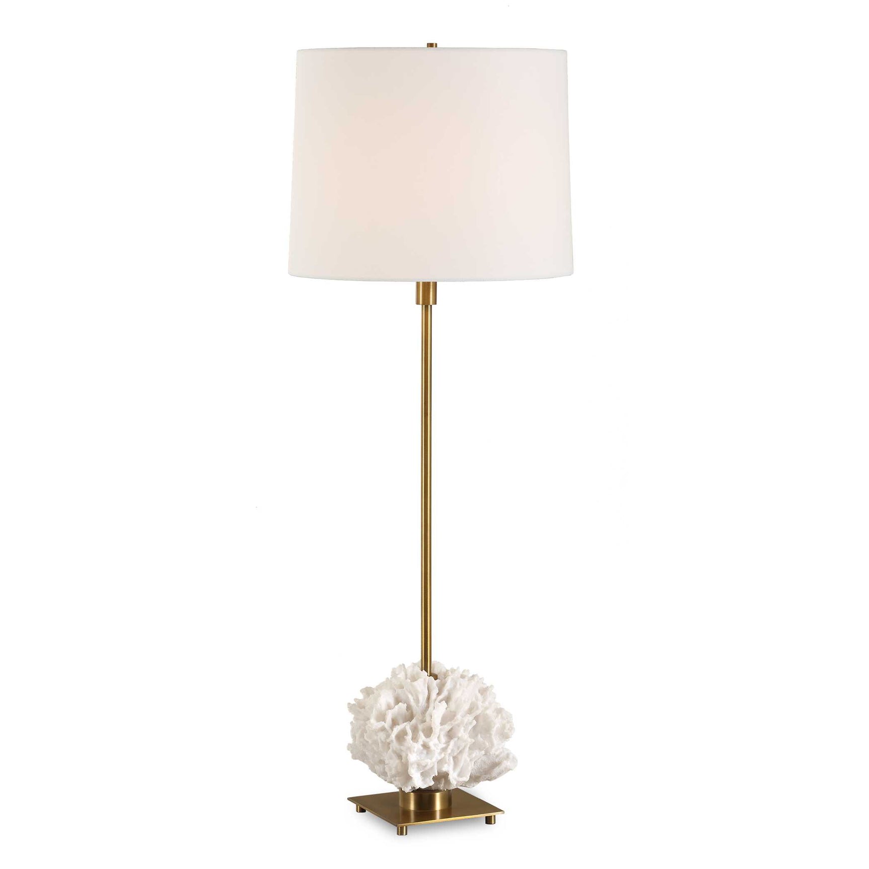 Caronia Brass/White Coral Buffet Lamp