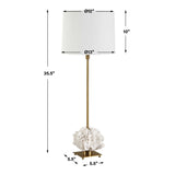 Caronia Brass/White Coral Buffet Lamp