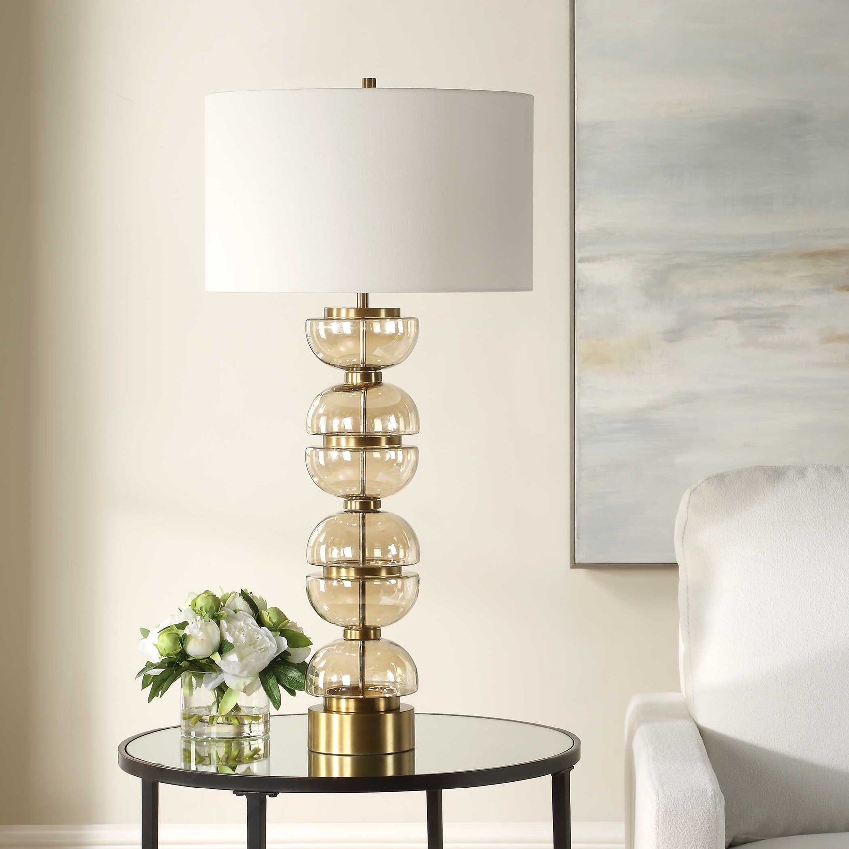 Assemble Brass/Brown Half-Sphere Table Lamp