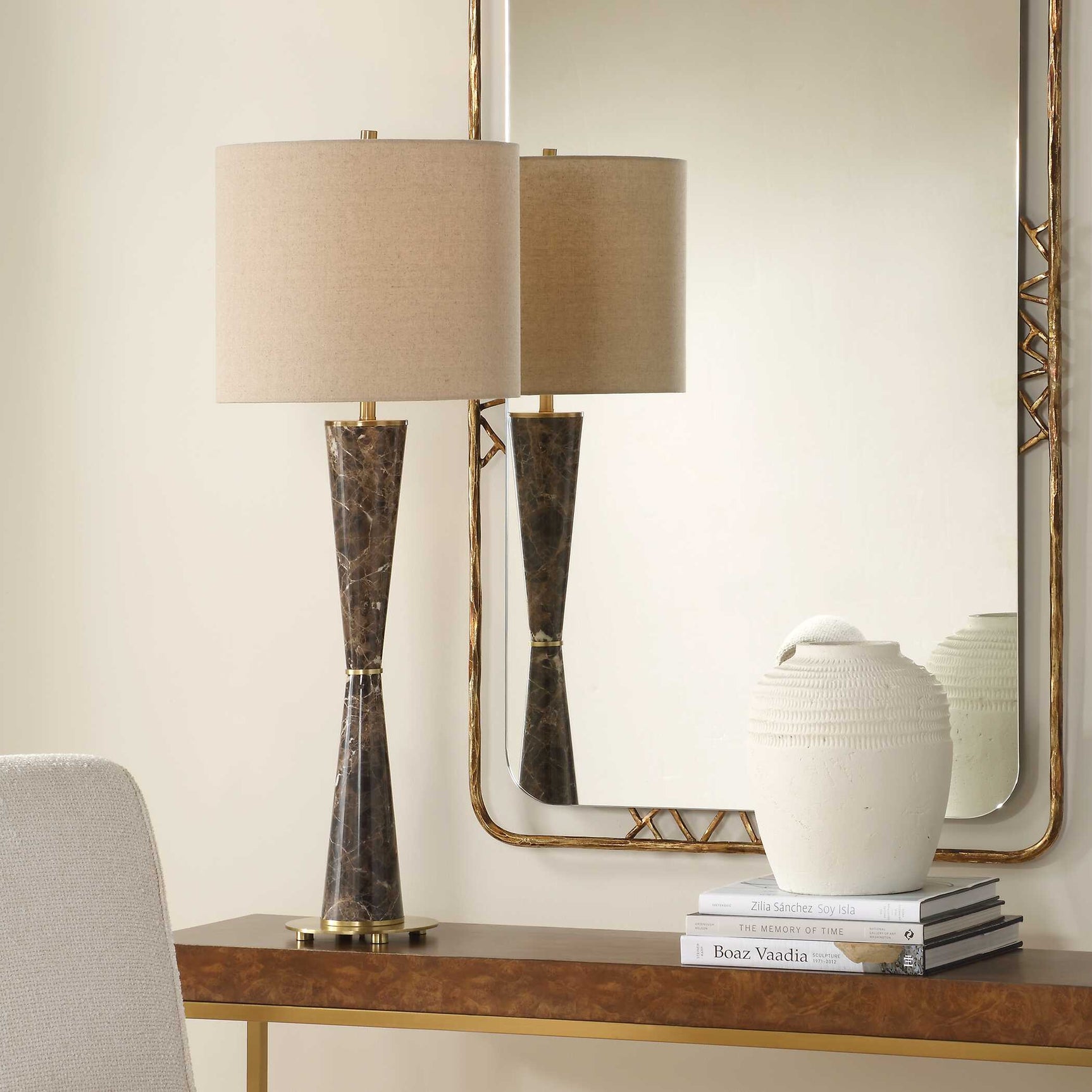 Jameson Brown Marble Cones Table Lamp