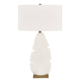Palm Leaf White Table Lamp