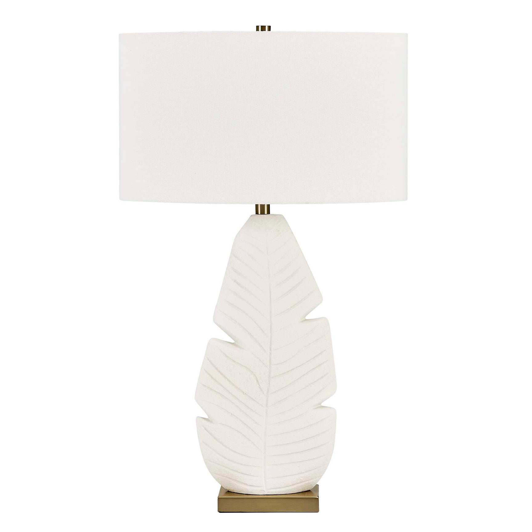 Palm Leaf White Table Lamp
