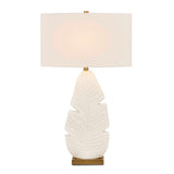 Palm Leaf White Table Lamp