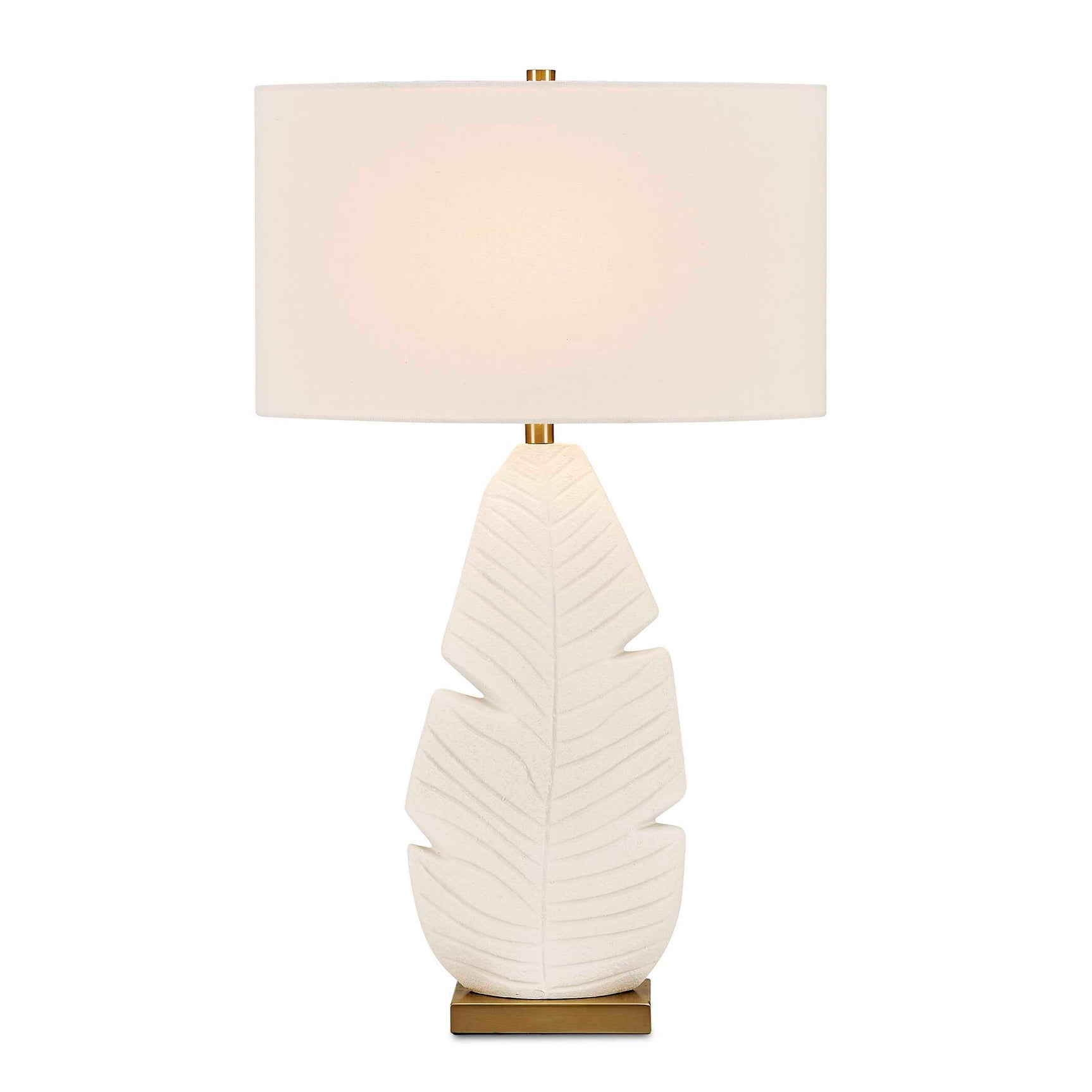 Palm Leaf White Table Lamp