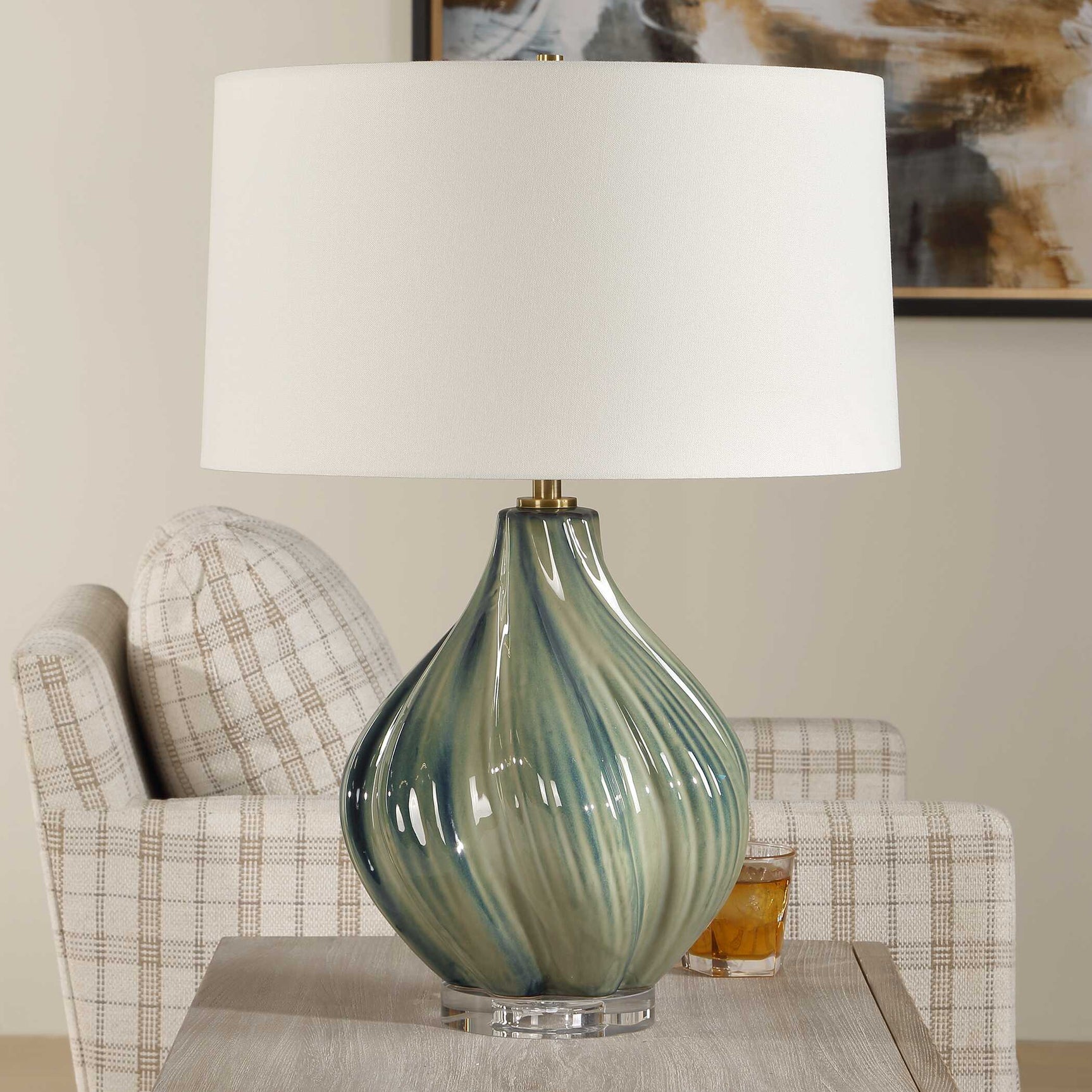 Tausha Green Table Lamp