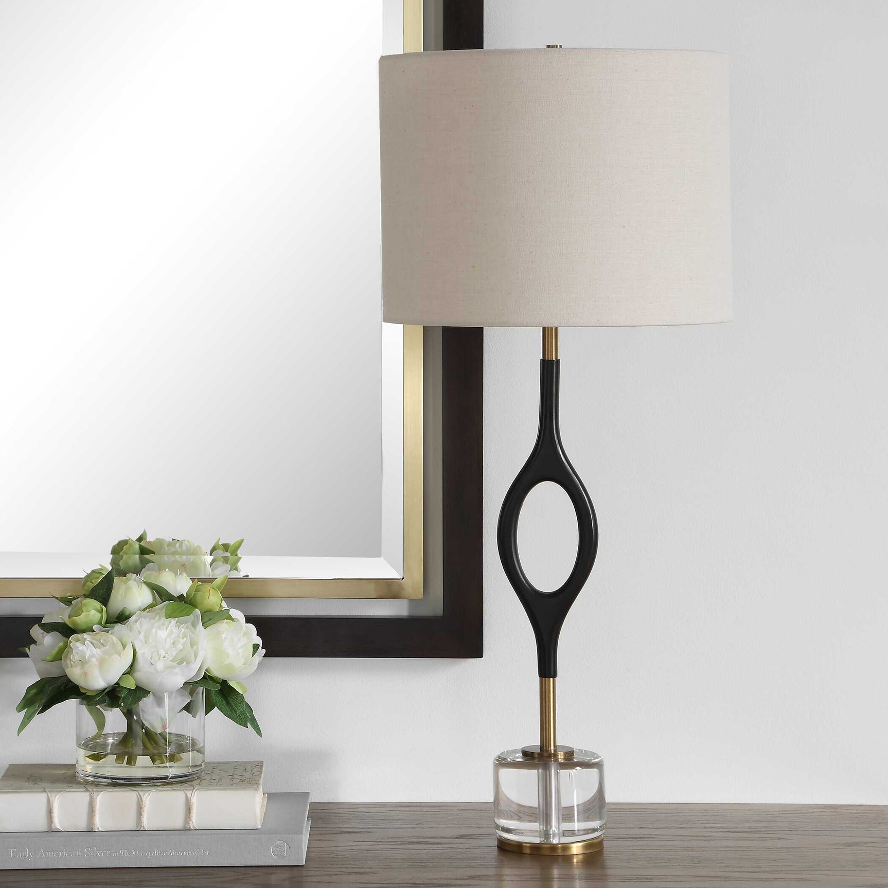 Maryam Black/Bronze Cordless LED Buffet Lamp