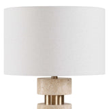Makani Gold/White Travertine Table Lamp