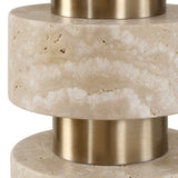 Makani Gold/White Travertine Table Lamp