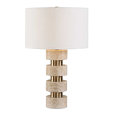 Makani Gold/White Travertine Table Lamp