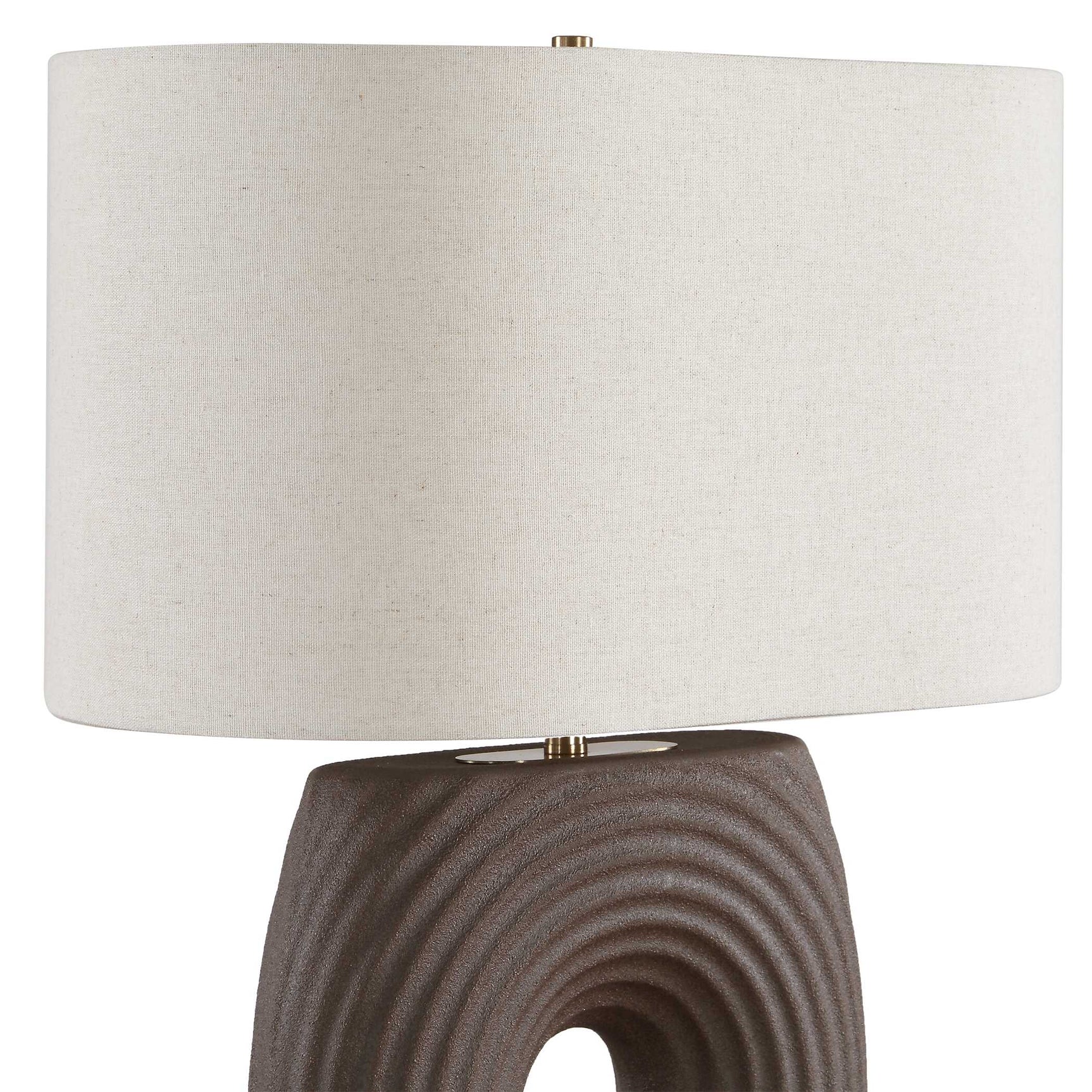 Geno Brown Concentric Ribbed Table Lamp