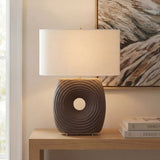 Geno Brown Concentric Ribbed Table Lamp