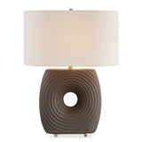 Geno Brown Concentric Ribbed Table Lamp