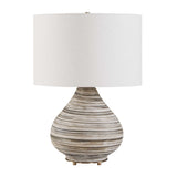 Azura Brown/Gray/White Horizontal Line Table Lamp
