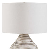 Azura Brown/Gray/White Horizontal Line Table Lamp