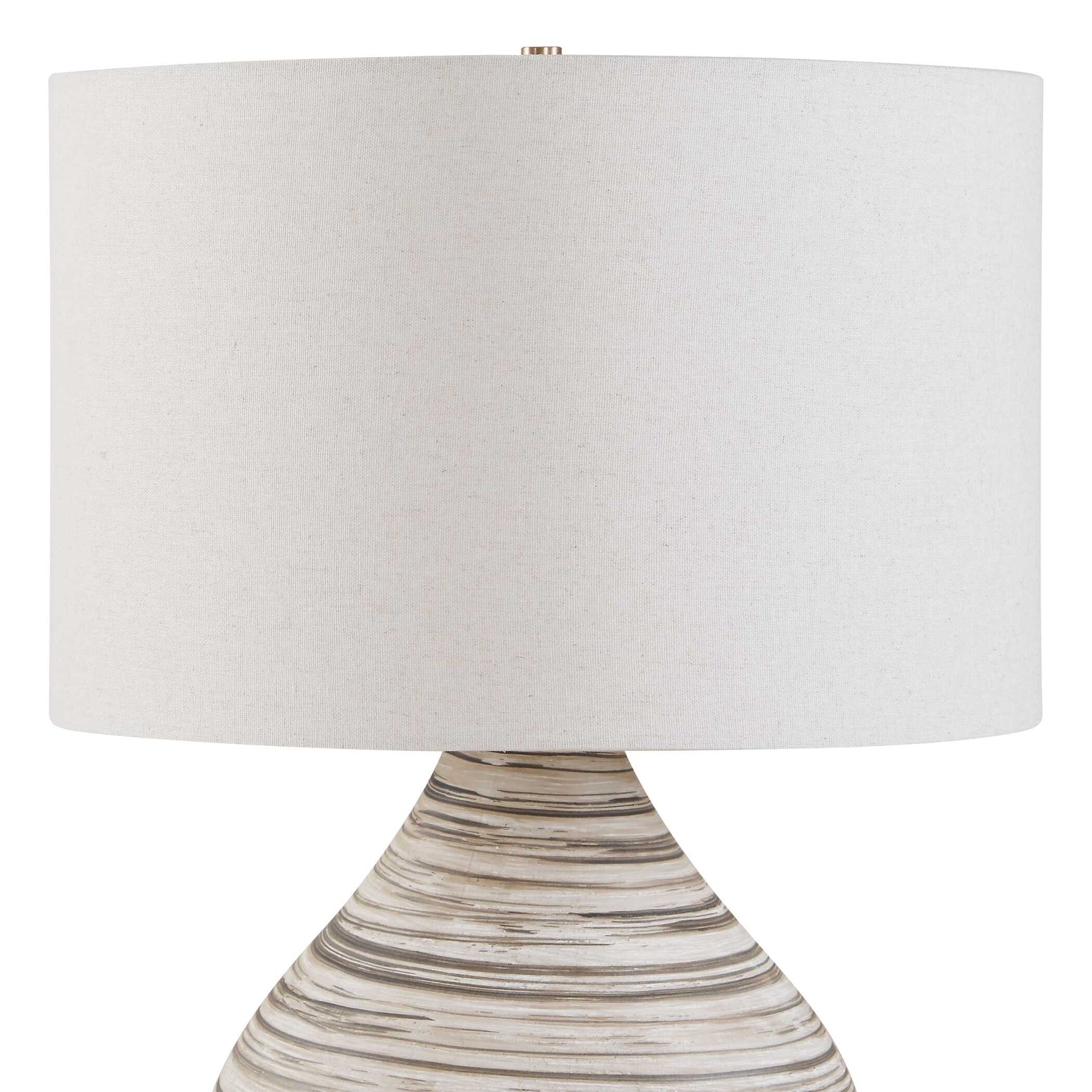 Azura Brown/Gray/White Horizontal Line Table Lamp