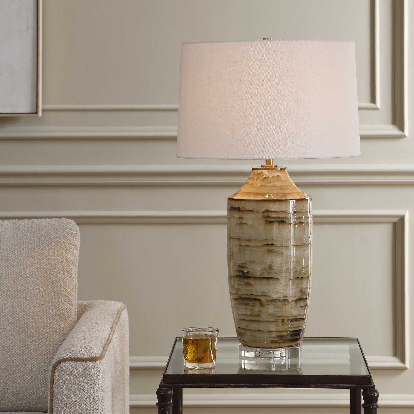Schneider Brown Glazed Table Lamp