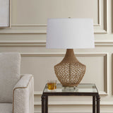 Samori Woodtone Rattan Table Lamp