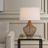 Samori Woodtone Rattan Table Lamp
