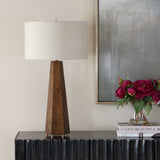 McCaffrey Woodtone Tapered Burl Table Lamp