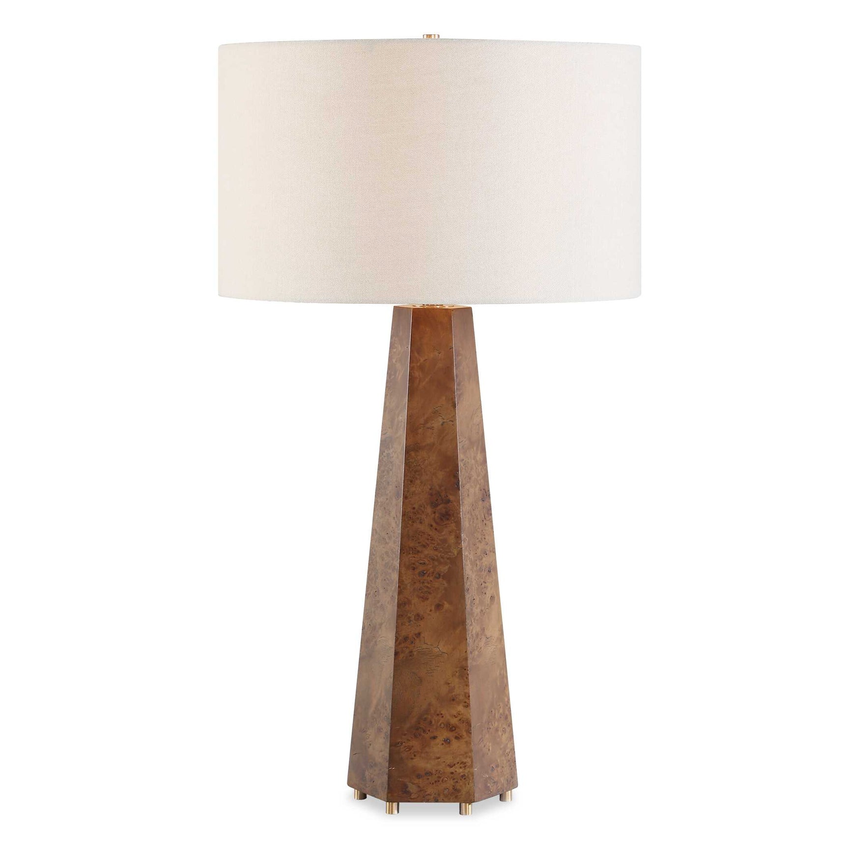 McCaffrey Woodtone Tapered Burl Table Lamp