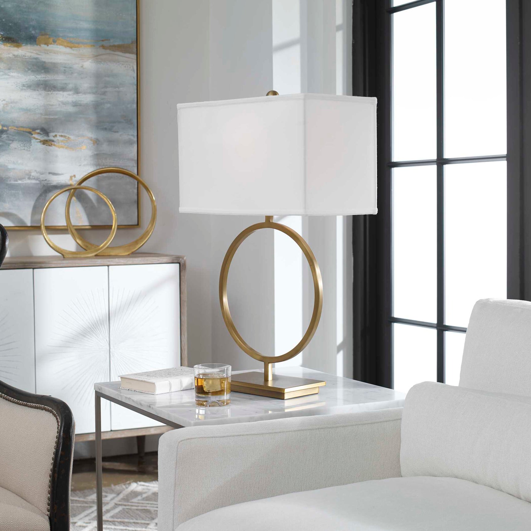 Duara Brass Circle Table Lamp