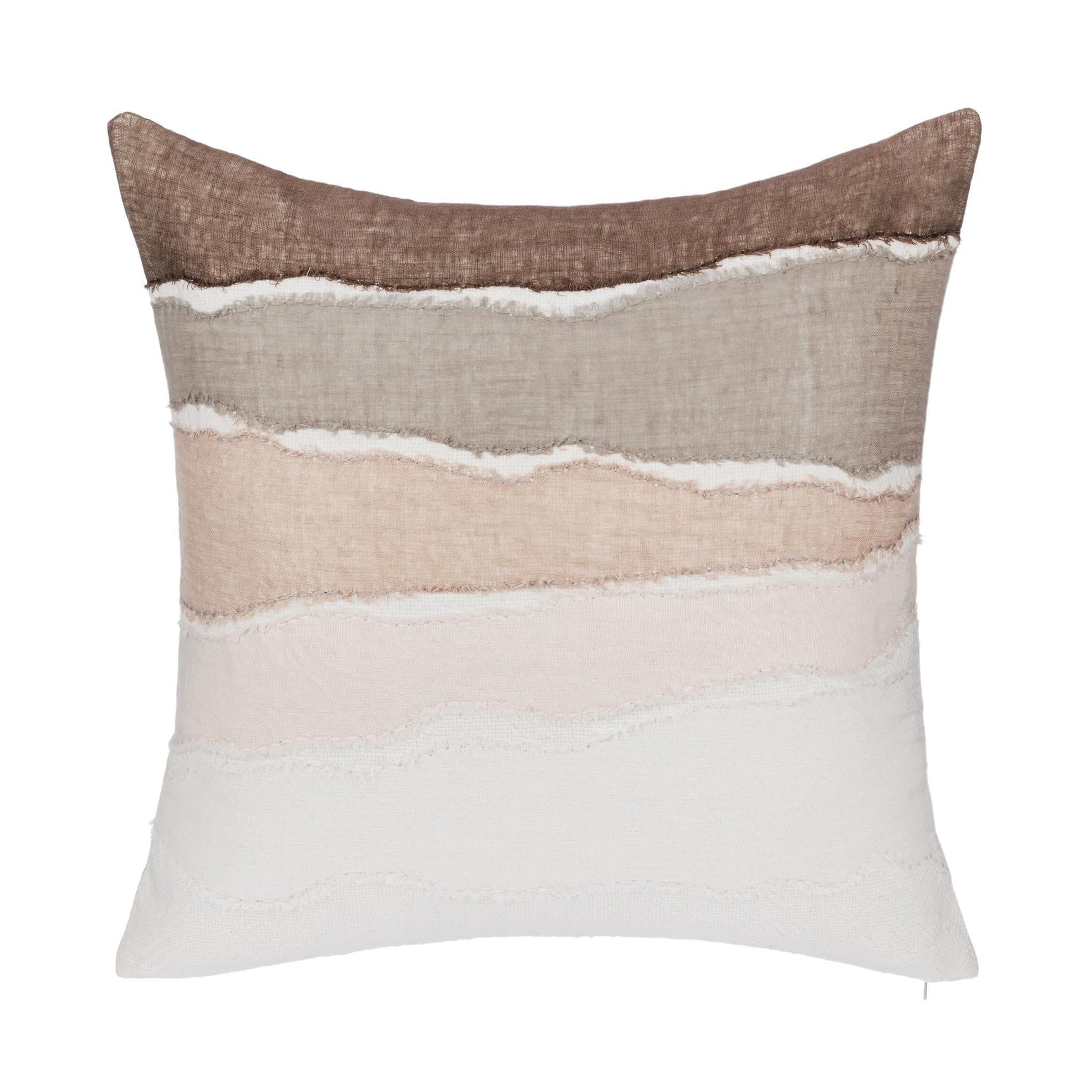 LN Bikram Ivory/Mocha Cream 22x22 Throw Pillow (Set of 2) - Ornate Home