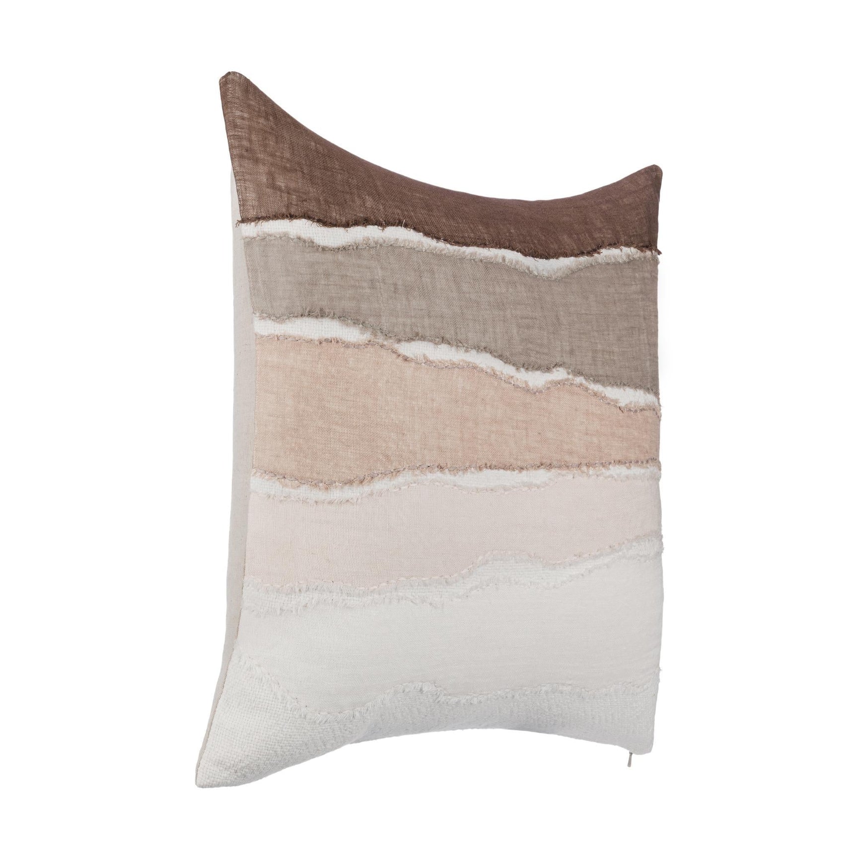 LN Bikram Ivory/Mocha Cream 22x22 Throw Pillow (Set of 2) - Ornate Home