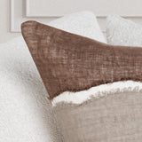 LN Bikram Ivory/Mocha Cream 22x22 Throw Pillow (Set of 2) - Ornate Home