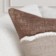 LN Bikram Ivory/Mocha Cream 22x22 Throw Pillow (Set of 2) - Ornate Home