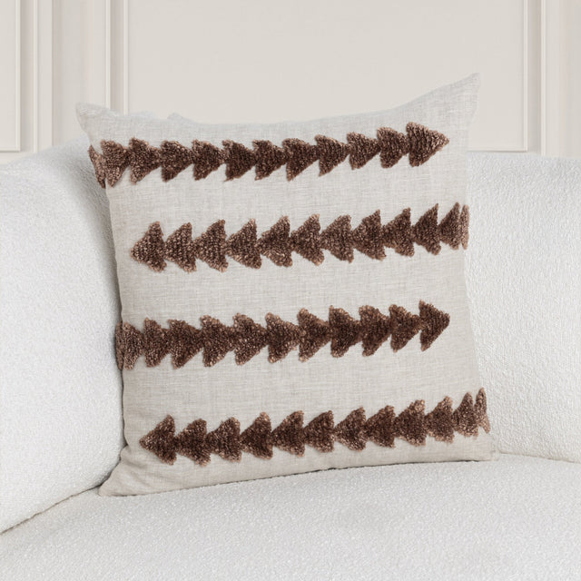 LN Essay Frothed Brown 22x22 Throw Pillow (Set of 2) - Ornate Home